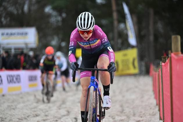 Belgian Laura Verdonschot pictured in action during the women s elite race of the Zilvermeercross cyclocross cycling event in Mol, stage 5 7 in the Exact Cross competition, on Friday 02 January 2026. LUCxCLAESSEN  x153023115x