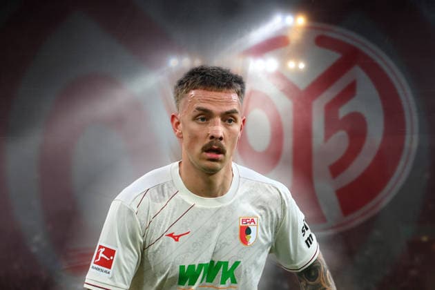 ATTENTION PHOTO MONTAGE Phillip TIETZ moves from FC Augsburg to 1 FSV Mainz 05 ARCHIVE PHOTO Soccer 1 Bundesliga Season 2025 2026