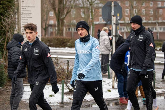 Soccer, Men, Season 2025 2026, 2 Bundesliga, Hertha BSC, Training, f l Janne Berner Hertha BSC , Maurice Krattenmacher Hertha BSC , Paul Seguin Hertha BSC , 02 01 2026, Copyright: xSebastianxRäppold MatthiasxKochx