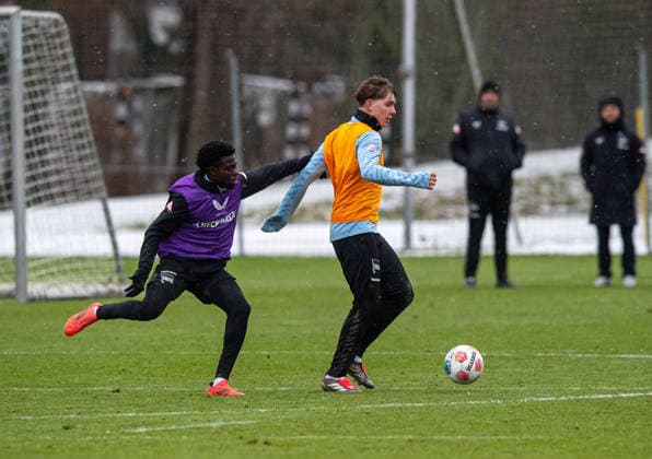 Soccer, Men, Season 2025 2026, 2 Bundesliga, Hertha BSC, Training, f l Boris Mamuzah Lum Hertha BSC , Kennet Eichhorn Hertha BSC , 02 01 2026, Copyright: xSebastianxRäppold MatthiasxKochx