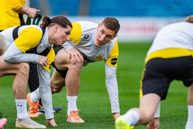 Winter-Trainingslager Borussia Dortmund in Marbella, Spanien, Tag 1 am 02.01.2026 Nico Schlotterbeck (Borussia Dortmund, 4) Marcel Sabitzer (Borussia Dortmund, 20) *** Borussia Dortmund winter training camp in Marbella, Spain, day 1 on 02 01 2026 Nico Schlotterbeck Borussia Dortmund, 4 Marcel Sabitzer Borussia Dortmund, 20 Copyright: xBahhoxKarax