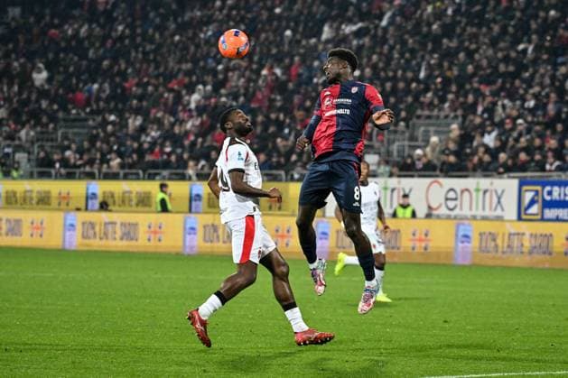 CALCIO - Serie A - Cagliari Calcio vs AC Milan Michel Adopo of Cagliari Calcio during Cagliari Calcio vs AC Milan, Italian soccer Serie A match in Cagliari, Italy, January 02 2026 Cagliari Italy  Copyright: xIPAxSport ABACAx