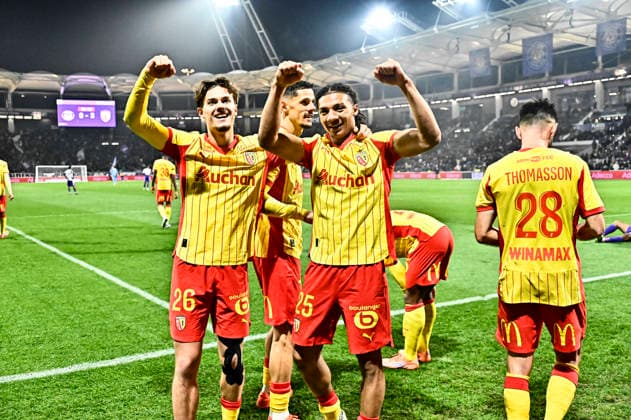 FOOTBALL : Toulouse vs Lens - 17eme Journee de Ligue1 McDonald S - Toulouse - 02 01 2026 Joie but Pierre Ganiou (rcl) Toulouse  Copyright: xThierryxBretonx