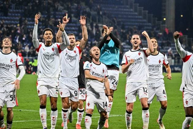 CALCIO - Serie A - Cagliari Calcio vs AC Milan Team AC Milan, Esultanza, Joy, Celebration Postgame, during Cagliari Calcio vs AC Milan, Italian soccer Serie A match in Cagliari, Italy, January 02 2026 Cagliari Italy  Copyright: xIPAxSport ABACAx