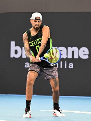 TENNIS BRISBANE INTERNATIONAL PREVIEW, Australian Nick Kyrgios during a practice session ahead of the Brisbane International at the Queensland Tennis Centre in Brisbane, Saturday, January 3, 2026. ( NO ARCHIVING, EDITORIAL USE ONLY Brisbane Queensland Australia  Copyright: xDAVExHUNTx 20260103177738596817