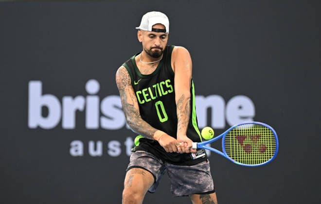 TENNIS BRISBANE INTERNATIONAL PREVIEW, Australian Nick Kyrgios during a practice session ahead of the Brisbane International at the Queensland Tennis Centre in Brisbane, Saturday, January 3, 2026. ( NO ARCHIVING, EDITORIAL USE ONLY Brisbane Queensland Australia  Copyright: xDAVExHUNTx 20260103124745524147