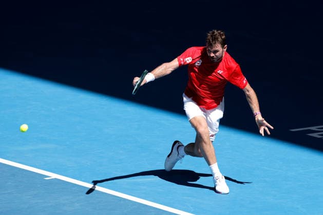 TENNIS UNITED CUP PERTH, Stan Wawrinka of Switzerland in action against Arthur Rinderknech of France during the United Cup day two match between Switzerland and France at RAC Arena in Perth, Saturday, January 3, 2026. ( NO ARCHIVING, EDITORIAL USE ONLY PERTH WESTERN AUSTRALIA AUSTRALIA  Copyright: xRICHARDxWAINWRIGHTx 20260103186634791991