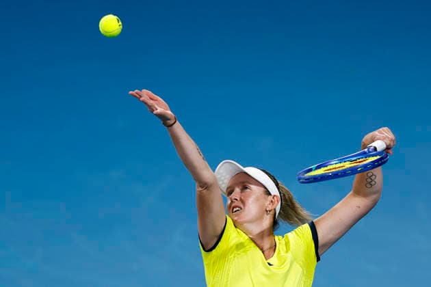 TENNIS UNITED CUP SYDNEY, Storm Hunter of Team Australia serves in her Group D singles match against Malene Helgo of Team Norway during day two of the 2026 United Cup at Ken Rosewall Arena in Sydney, Saturday, January 3, 2026. ( NO ARCHIVING, EDITORIAL USE ONLY SYDNEY NEW SOUTH WALES AUSTRALIA  Copyright: xMARKxEVANSx 20260103181178087717