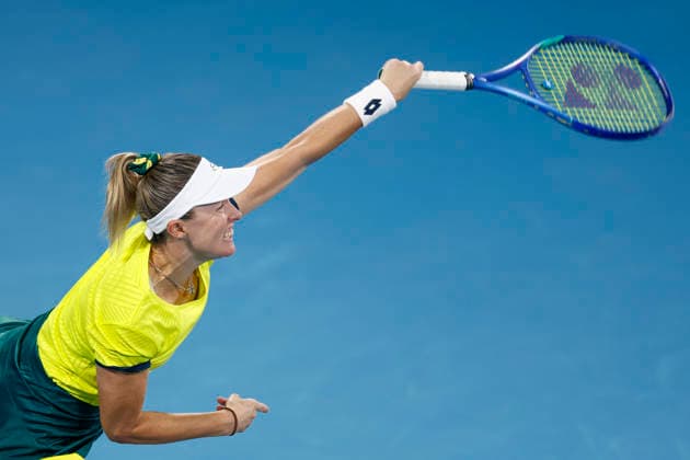 TENNIS UNITED CUP SYDNEY, Storm Hunter of Team Australia serves in her Group D singles match against Malene Helgo of Team Norway during day two of the 2026 United Cup at Ken Rosewall Arena in Sydney, Saturday, January 3, 2026. ( NO ARCHIVING, EDITORIAL USE ONLY SYDNEY NEW SOUTH WALES AUSTRALIA  Copyright: xMARKxEVANSx 20260103186699481736