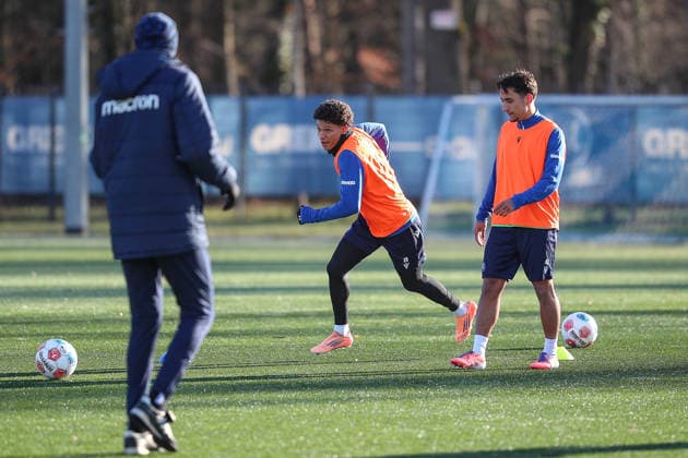 Finally back on the pitch Louey Ben Farhat Karlsruher SC, 19 , Karlsruher SC Fussball, 2 Bundesliga, Trainingsauftakt Rueckrunde, 2025 2026, 03 01 2026, DFL REGULATIONS PROHIBIT ANY USE OF PHOTOGRAPHS AS IMAGE SEQUENCES AND OR QUASI VIDEO, Karlsruher SC Fussball, 2 Bundesliga, Trainingsauftakt Rueckrunde, 2025 2026, 03 01 2026 Karlsruhe Copyright: xEibner-Pressefoto JanxPrihodax EP_JPA