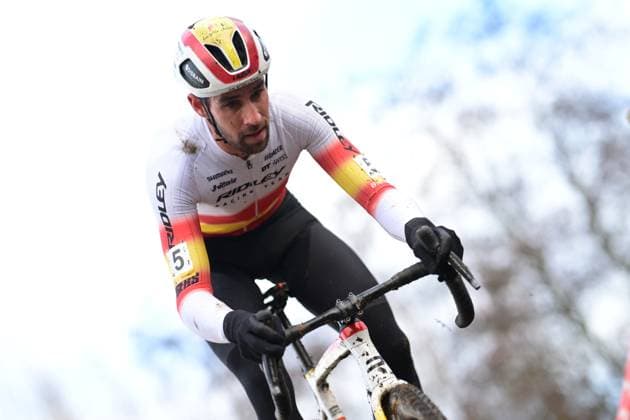 Spanish Felipe Orts Lloret pictured in action during the men elite race at the cyclocross cycling event in Gullegem on Saturday 03 January 2026, stage 7 8 in the Superprestige cyclocross cycling competition DAVIDxPINTENS  x153283147x
