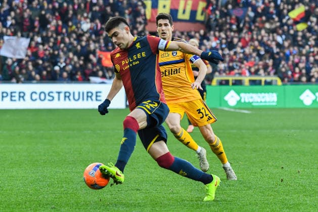 Morten Wetche Frendrup (Genoa) in action during Genoa CFC vs Pisa SC, Italian soccer Serie A match in Genoa, Italy, January 03 2026  Copyright: xFabioxFagiolini IPAxSportx xipa-agency.netx xx IPA_69643473 IPA_Agency_IPA69643473