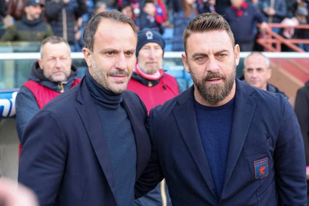 CALCIO - Serie A - Genoa CFC vs Pisa SC Serie A, Day 18, Stadio Ferraris, Genova, Genoa - Pisa, in the photo: mister Gilardino and De Rossi Genoa Italy  Copyright: xIPAxSport ABACAx