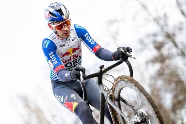 Belgian Gianni Vermeersch pictured in action during the men elite race at the cyclocross cycling event in Gullegem on Saturday 03 January 2026, stage 7 8 in the Superprestige cyclocross cycling competition DAVIDxPINTENS  x153302750x