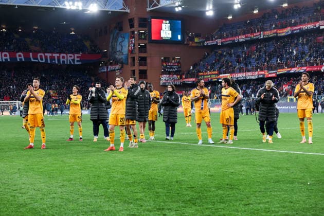 Serie A, Day 18, Stadio Ferraris, Genova, Genoa - Pisa, in the photo: Pisa end match  Copyright: xGabrielexSiri IPAxSportx xipa-agency.netx xx IPA_69646207 IPA_Agency_IPA69646207