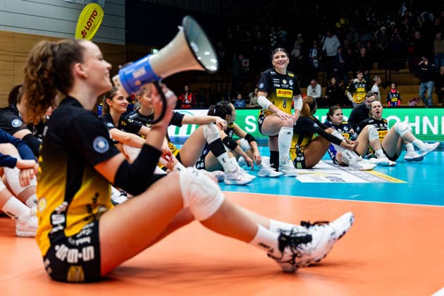 03 01 2026, GER, Volleyball, Women, 1 BL, Main Round, Season 25 26, VfB 91 Suhl Lotto Thueringen Schwarz Weiss Erfurt Mackenzie Foley VfB 91 Suhl Lotto Thueringen 99817 Eisenach Werner Assmann Halle Am Sportp Thüringen Germany