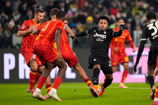 JuventusÕ Weston McKennie during the Serie A soccer match between Juventus Fc and Lecce the Juventus Stadium in Turin, north west Italy - January 3, 2026. - Soccer  Copyright: xFabioxFerrari LaPressex