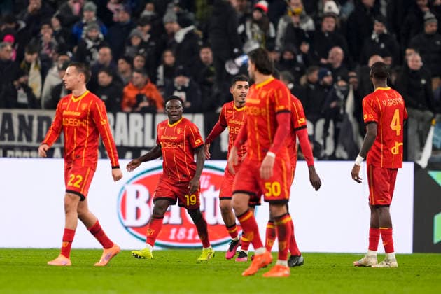 Lecce™s Lameck Banda celebrates after scoring the 0-1 goal for his team during the Serie A soccer match between Juventus Fc and Lecce the Juventus Stadium in Turin, north west Italy - January 3, 2026. - Soccer  Copyright: xFabioxFerrari LaPressex