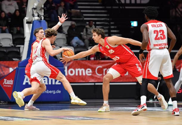 03 01 2026 Basketball Season 2025 2026 2 Bundesliga Pro A 16 Matchday Nuremberg Falcons Basketball Club NBC Rhein Stars Cologne OGo xogox Adam John Paige 13, Rhein Stars Cologne Brandton Dean Chatfield 33, Nuremberg Falcons BC NBC