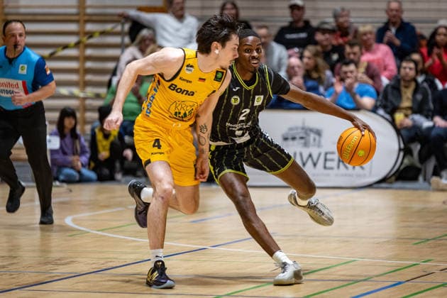 Gian Bahattin Aydinoglu Bozic Estriche Knights Kirchheim, 04 Tehree Johnathan Horn BBC Bayreuth, 02 GER, Bozic Estriche Knights Kirchheim vs BBC Bayreuth, BARMER 2 Basketball Bundesliga, 16 Matchday, Season 2025 2026, 03 01 2026 GER, Bozic Estriche Knights Kirchheim vs BBC Bayreuth, BARMER 2 Basketball Bundesliga, 16 Matchday, Season 2025 2026, 03 01 2026 Kirchheim an der Teck Copyright: xEibner-Pressefoto NinaxSanderx EP_NSR