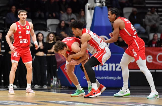 03 01 2026 Basketball Season 2025 2026 2 Bundesliga Pro A 16 Matchday Nuremberg Falcons Basketball Club NBC Rhein Stars Cologne OGo xogox Cartee Dean Whitt 2, Nuremberg Falcons BC NBC Justin Onyejiaka 22, Rhein Stars Cologne