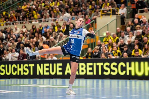 Borussia Dortmund GER vs HSG Blomberg Lippe GER , Handball, 1 Handball Bundesliga Women, 11 Matchday, 3 1 2026, Season 2025 2026, Dortmund Ona Vegue HSG Blomberg Lippe, 14 on a 7 meter throw Dortmund Sporthalle Wellinghofen Germany