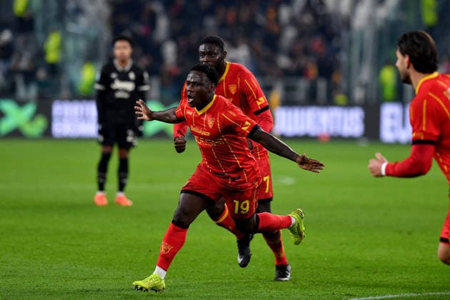 CALCIO - Serie A - Juventus FC vs US Lecce Lameck Banda of US Lecce celebrates after scoring a goal during Serie A 2025 26 match between Juventus FC and of US Lecce at Allianz Stadium on January 03, 2026 in Turin, Italy - ph Giuliano Marchisciano Turin Italy  Copyright: xIPAxSport ABACAx