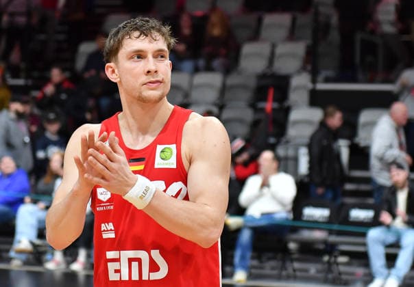 03 01 2026 Basketball Season 2025 2026 2 Bundesliga Pro A 16 Matchday Nuremberg Falcons Basketball Club NBC Rhein Stars Cologne OGo xogox Vincent John Friederici 30, Nuremberg Falcons BC NBC after the end of the match