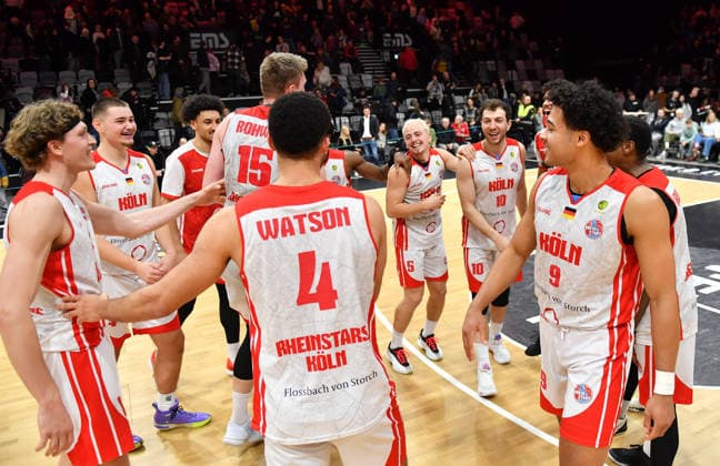 03 01 2026 Basketball Season 2025 2026 2 Bundesliga Pro A 16 Matchday Nuremberg Falcons Basketball Club NBC Rhein Stars Cologne OGo xogox Team Team Jubel Freude