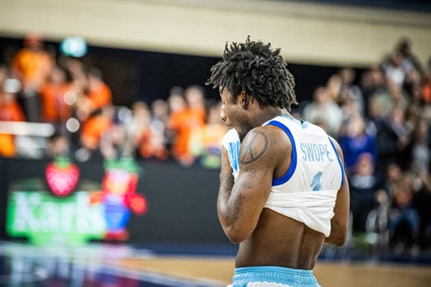 Rostock, Germany 03 January 2026 1 BBL 2025 2026 Rostock Seawolves vs Skyliners Frankfurt In the picture Isaiah Swope Frankfurt Skyliners unhappy on the pitch Copyright: xFotostandx xVoelkerx