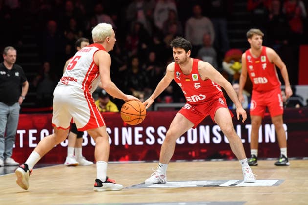 03 01 2026 Basketball Season 2025 2026 2 Bundesliga Pro A 16 Matchday Nuremberg Falcons Basketball Club NBC Rhein Stars Köln OGo xogox Rupert Hennen 5, Rhein Stars Köln Tim Köpple Koepple 5, Nuremberg Falcons BC NBC