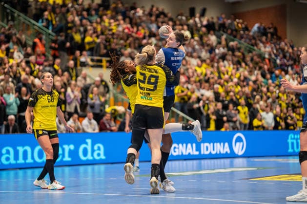 Borussia Dortmund GER vs HSG Blomberg Lippe GER , Handball, 1 Handball Bundesliga Women, 11 Matchday, 3 1 2026, Season 2025 2026, Dortmund Andrea Jacobsen HSG Blomberg Lippe, 04 in goal throw Dortmund Sporthalle Wellinghofen Germany