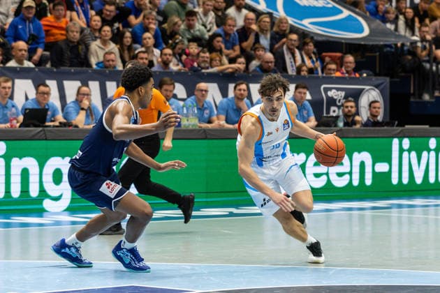 GER, easy Credit Basketball Bundesliga, Syntainics MBC Science City Jena 03 01 2026, Stadthalle, Weißenfels, GER, easy Credit Basketball Bundesliga, Syntainics MBC Science City Jena Kristofer Krause Science City Jena, 36 Â Photo Alexander Trienitz Weißenfels Stadthalle Sachsen Anhalt Germany