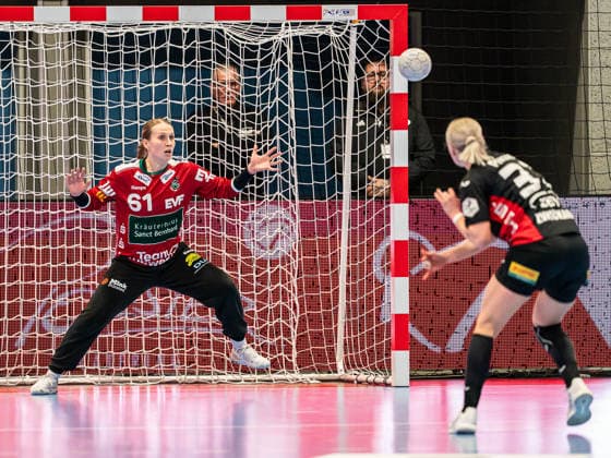 Celina Meissner Frisch Auf Women, 61 tries to save a seven-meter penalty, BSV Sachsen Zwickau vs Frisch Auf Goeppingen, Handball, 1 Bundesliga, Season 2025 2026, 03 01 2026 BSV Sachsen Zwickau vs Frisch Auf Goeppingen, Handball, 1 Bundesliga, Season 2025 2026, 03 01 2026 Zwickau Copyright: xMichaelxSchmidt Eibner-Pressefotx EP_MST