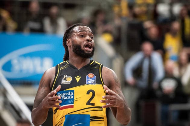 Traveon Buchanan MHP RIESEN Ludwigsburg, 02 GER, MHP Riesen Ludwigsburg MLP Academics Heidelberg, easycredit BBL, Basketball, Bundesliga, Matchday 14, Season 2025 2026, 03 01 2026 GER, MHP Riesen Ludwigsburg MLP Academics Heidelberg, easycredit BBL, Basketball, Bundesliga, Matchday 14, Season 2025 2026, 03 01 2026 Ludwigsburg Copyright: xSandyxDinkelackerx EP_SDR