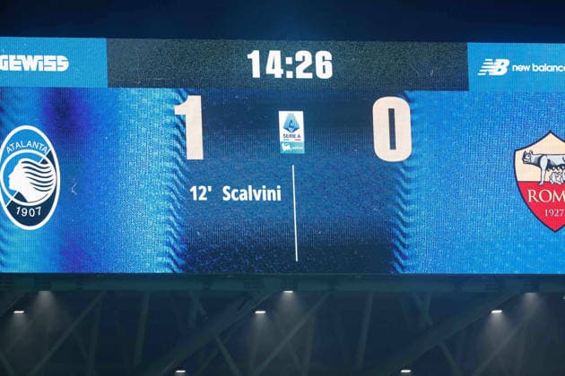 Foto IPP Emanuele Pennacchio Bergamo 03 01 2026 Campionato Calcio Serie A 2025-2026 Atalanta BC - AS Roma Nella foto The digital scoreboard of the New Balance Stadium italyphotopress world copyright Bergamo italy Italia ITALY  Copyright: xR4924_italyphotopressx