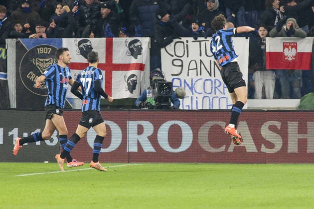 CALCIO - Serie A - Atalanta BC vs AS Roma Giorgio Scalvini of Atalanta BC celebrates after scoring during Atalanta BC vs AS Roma, 18Â° Serie A Enilive 2025-26 game at New Balance arena in Bergamo (BG), Italy, on January 03, 2026. Bergamo Italy  Copyright: xIPAxSport ABACAx