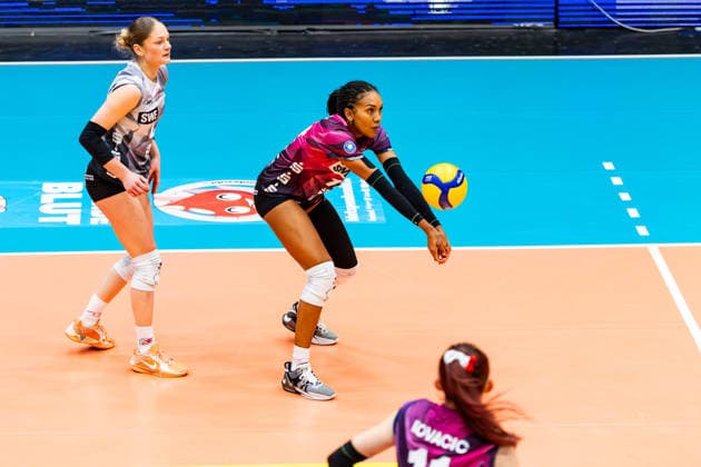 03 01 2026, GER, Volleyball, Women, 1 BL, Main Round, Season 25 26, VfB 91 Suhl Lotto Thueringen Schwarz Weiss Erfurt Alianza Darley Schwarz Weiss Erfurt 99817 Eisenach Werner Assmann Halle Am Sportp Thüringen Germany