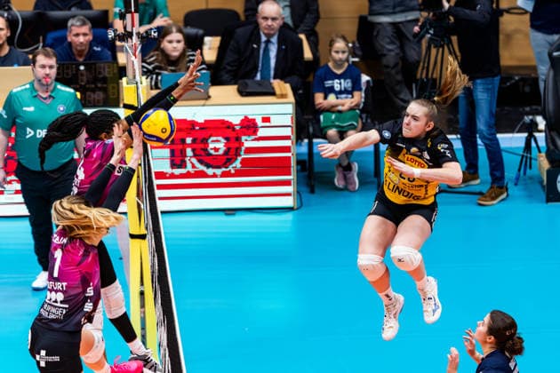 03 01 2026, GER, Volleyball, Women, 1 BL, Main Round, Season 25 26, VfB 91 Suhl Lotto Thueringen Schwarz Weiss Erfurt Monika Brancuska VfB 91 Suhl Lotto Thueringen 99817 Eisenach Werner Assmann Halle Am Sportp Thüringen Germany