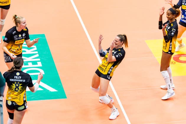 03 01 2026, GER, Volleyball, Women, 1 BL, Main Round, Season 25 26, VfB 91 Suhl Lotto Thueringen Schwarz Weiss Erfurt Lara Nagels VfB 91 Suhl Lotto Thueringen 99817 Eisenach Werner Assmann Halle Am Sportp Thüringen Germany