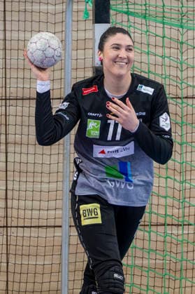 Handball Bundesliga Women, Season 2025 2026 SV Union Halle Neustadt vs Buxtehuder SV Halle, Germany 03 January 2026 In the picture Goalkeeper Marijana Ilic Halle Halle Saale SWH Arena Sachsen Anhalt Germany