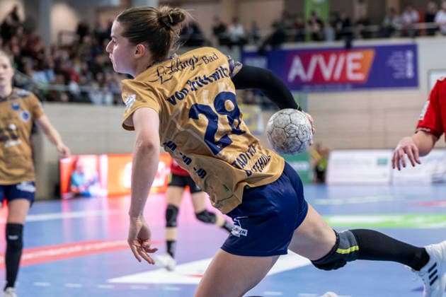 Handball Bundesliga Women, Season 2025 2026 SV Union Halle Neustadt vs Buxtehuder SV Halle, Germany 03 January 2026 In the picture Theresa von Prittwitz Buxtehude Halle Saale SWH Arena Sachsen Anhalt Germany