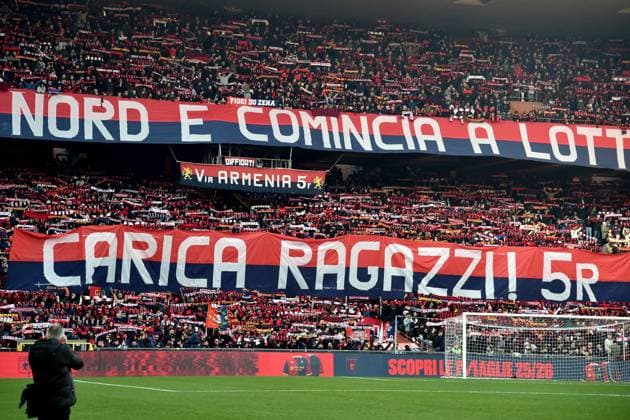 Fans of Genoa during Genoa CFC vs Pisa SC, Italian soccer Serie A match in Genoa, Italy, January 03 2026  Copyright: xGabrielexMasotti IPAxSportx xipa-agency.netx xx IPA_69656318 IPA_Agency_IPA69656318