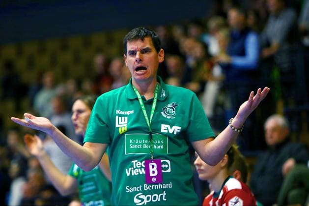 Coach Nico Kiener Göppingen Handball Women 1 Bundesliga 2025 26 BSV Sachsen Zwickau Frisch Auf Göppingen 25 23 on 3 1 2026 in the Sparkassen Arena Zwickau BSV Sachsen Zwickau Frisch Auf Göppingen