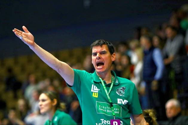 Coach Nico Kiener Göppingen Handball Women 1 Bundesliga 2025 26 BSV Sachsen Zwickau Frisch Auf Göppingen 25 23 on 3 1 2026 in the Sparkassen Arena Zwickau BSV Sachsen Zwickau Frisch Auf Göppingen