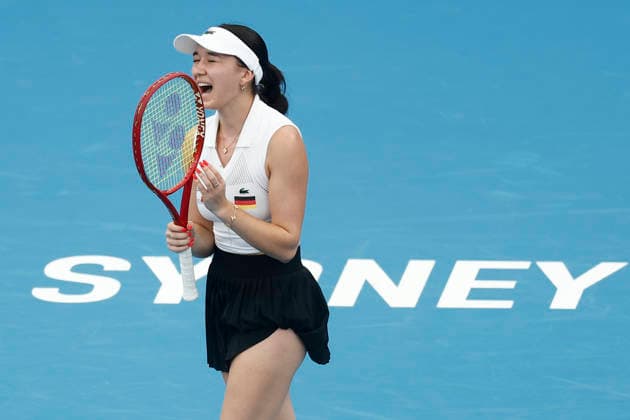 TENNIS UNITED CUP SYDNEY, Eva Lys of Team Germany reacts in her Group F singles match against Suzan Lamens of Team Netherlands during day three of the 2026 United Cup at Ken Rosewall Arena in Sydney, Sunday, January 4, 2026. ( NO ARCHIVING, EDITORIAL USE ONLY SYDNEY NEW SOUTH WALES AUSTRALIA  Copyright: xMARKxEVANSx 20260104179041600564