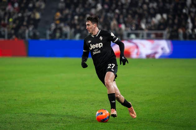 Juventus FC v US Lecce - Serie A Andrea Cambiaso of Juventus FC in action during the Serie A football match between Juventus FC and US Lecce. Turin Italy Copyright: xNicolòxCampox