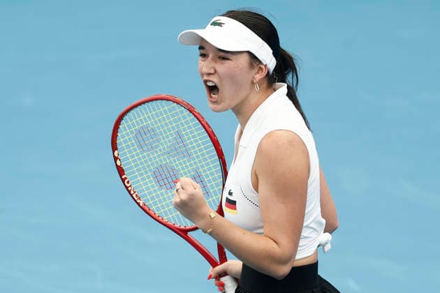 TENNIS UNITED CUP SYDNEY, Eva Lys of Team Germany celebrates a point in her Group F singles match against Suzan Lamens of Team Netherlands during day three of the 2026 United Cup at Ken Rosewall Arena in Sydney, Sunday, January 4, 2026. ( NO ARCHIVING, EDITORIAL USE ONLY SYDNEY NEW SOUTH WALES AUSTRALIA  Copyright: xMARKxEVANSx 20260104120928720341