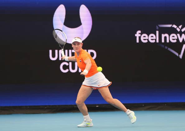 January 4, 2026, Sydney, New South Wales, Australia: SUZAN LAMENS of Netherlands during the match against E. Lys of Germany in the single match group F during the United Cup at Ken Rosewall Arena, Sydney, Australia. Sydney Australia - ZUMAc278 20260104_zsp_c278_005 Copyright: xMarcinxCholewinskix