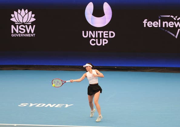 January 4, 2026, Sydney, New South Wales, Australia: EVA LYS of Germany during the match against S. Lamens of Netherlands in the single match group F during the United Cup at Ken Rosewall Arena, Sydney, Australia. Sydney Australia - ZUMAc278 20260104_zsp_c278_014 Copyright: xMarcinxCholewinskix